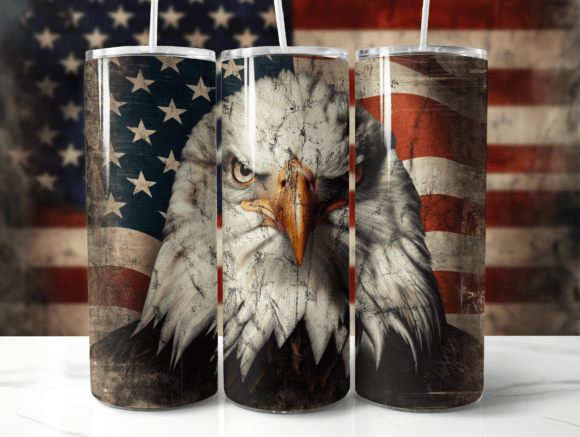 Download Eagle American Flag Tumbler Wrap PNG - Premium Resources