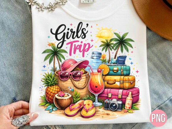 Download Girls Trip Beach Vacation T-shirt PNG - Girls trip Collection